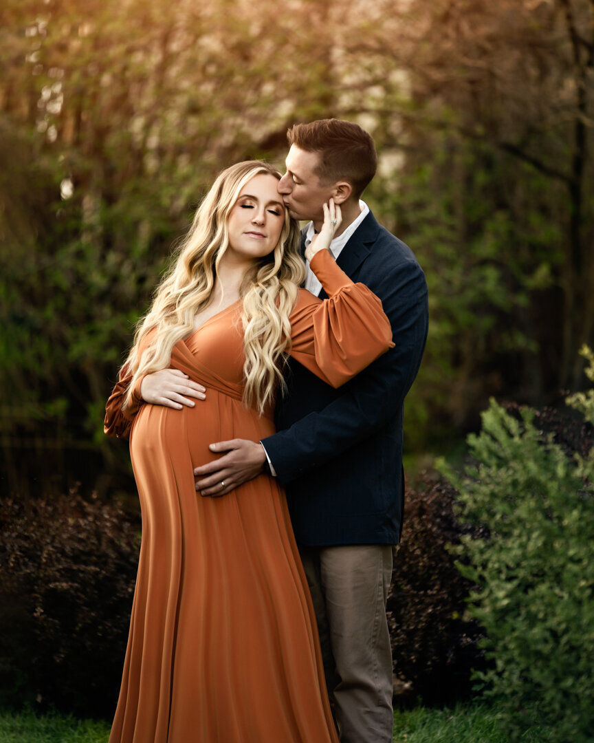 Grand Rapids Maternity Photography Orange Dress by For The Love of Photography
