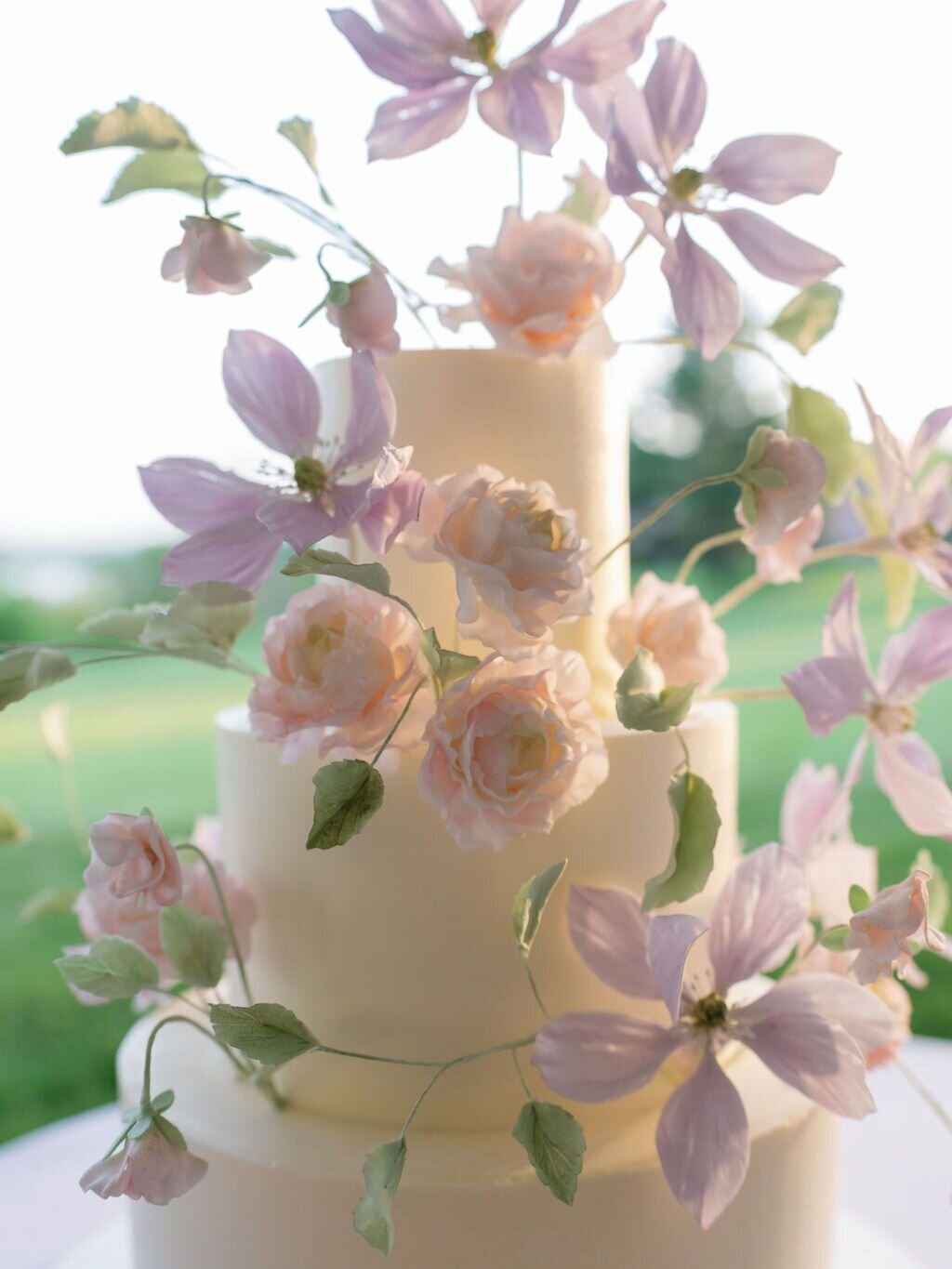 Glenmere Mansion Wedding Cake With Florals