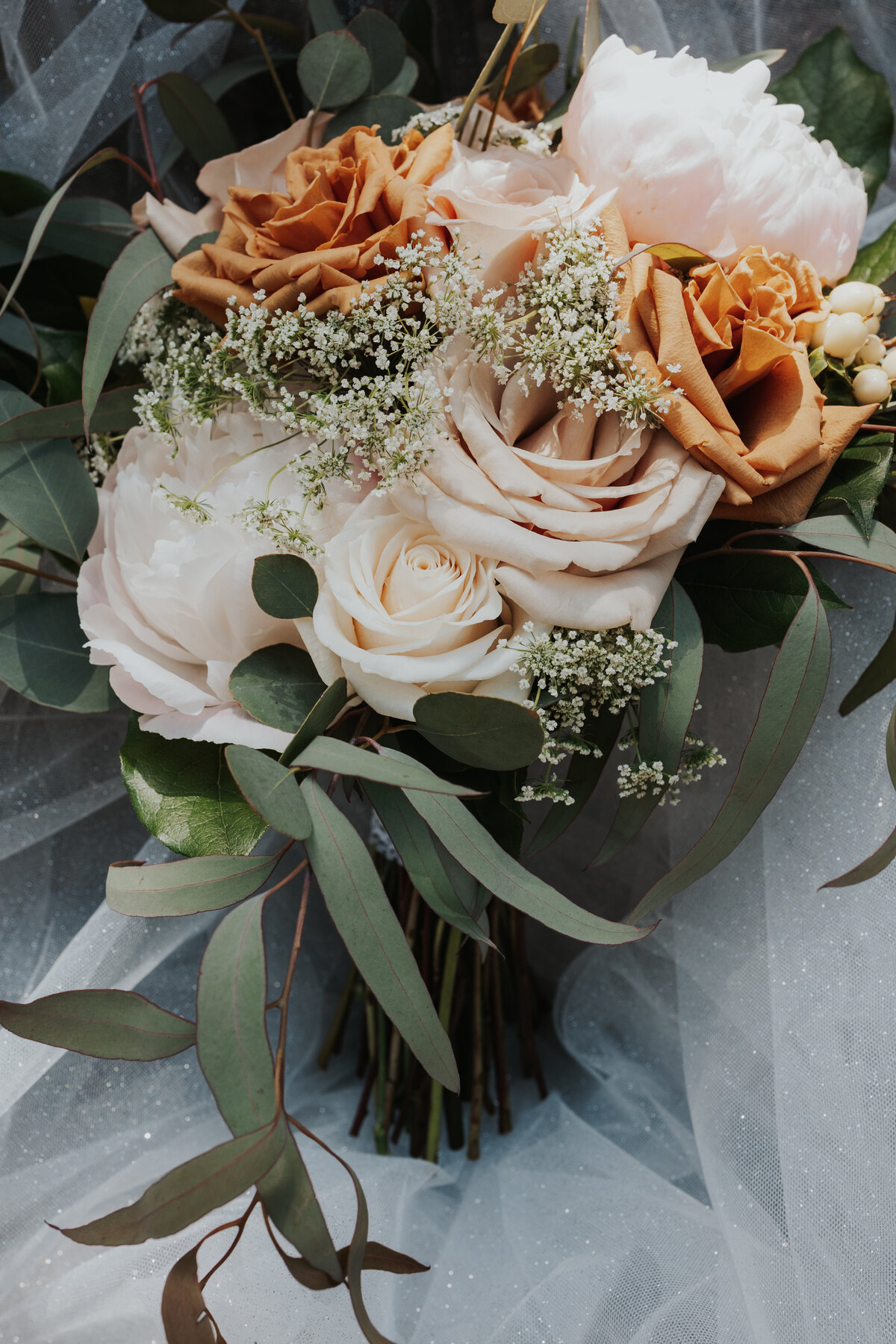 closeup of brides bouquet