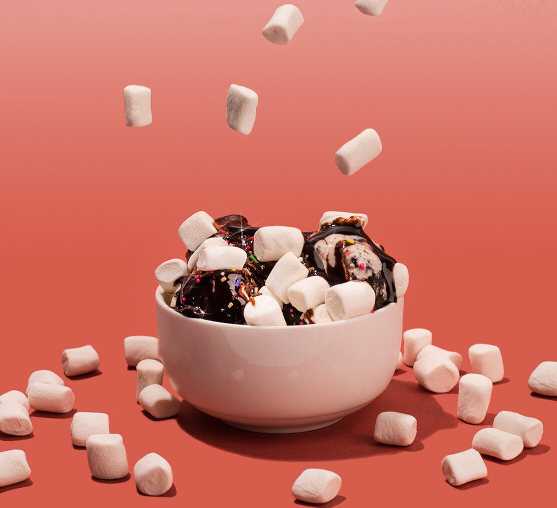 dandies vegan marshmallows minis on an ice cream sundae