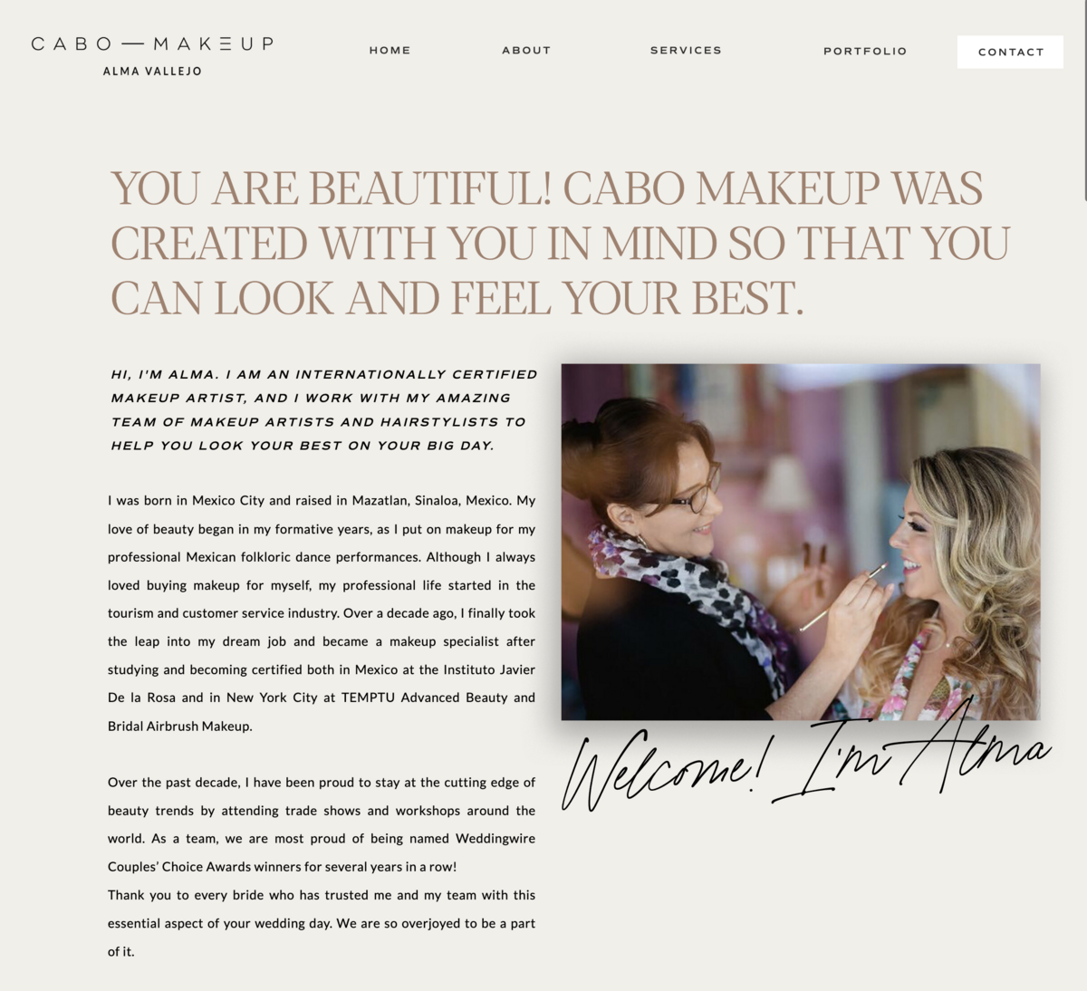 Cabo Makeup Website and Brand Design