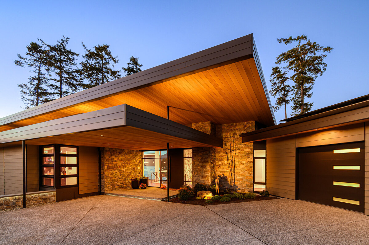 Exterior of mid-century modern home