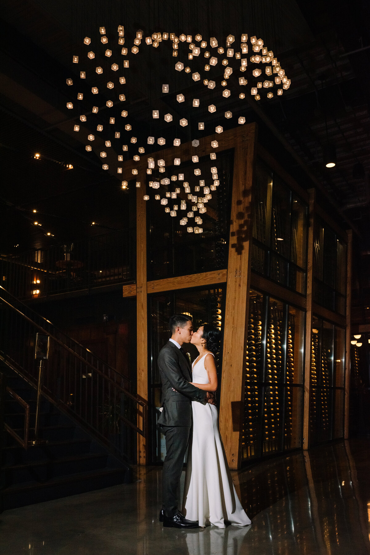 district winery dc waterfront wedding at night