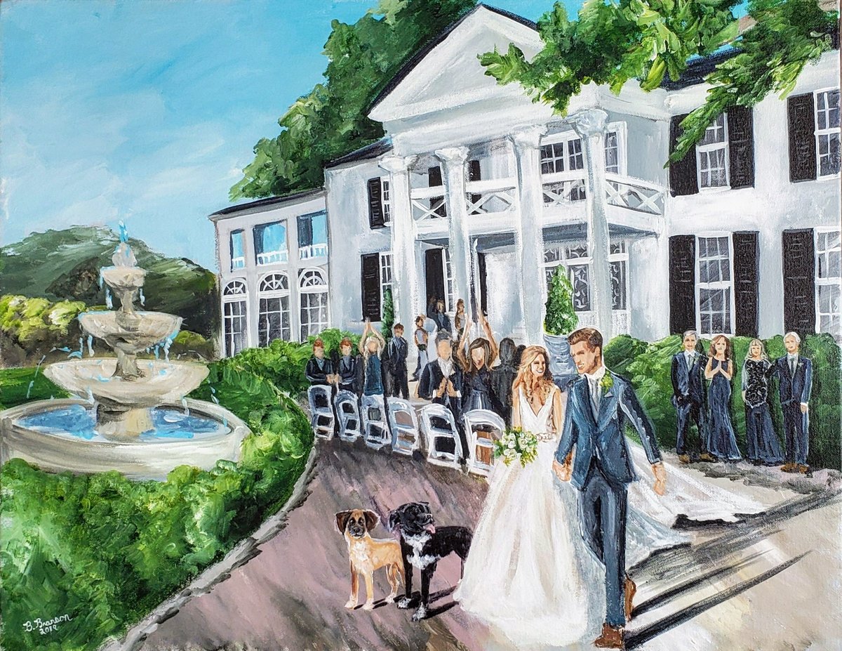 Wedding ceremony exit at historic estate property wedding venue