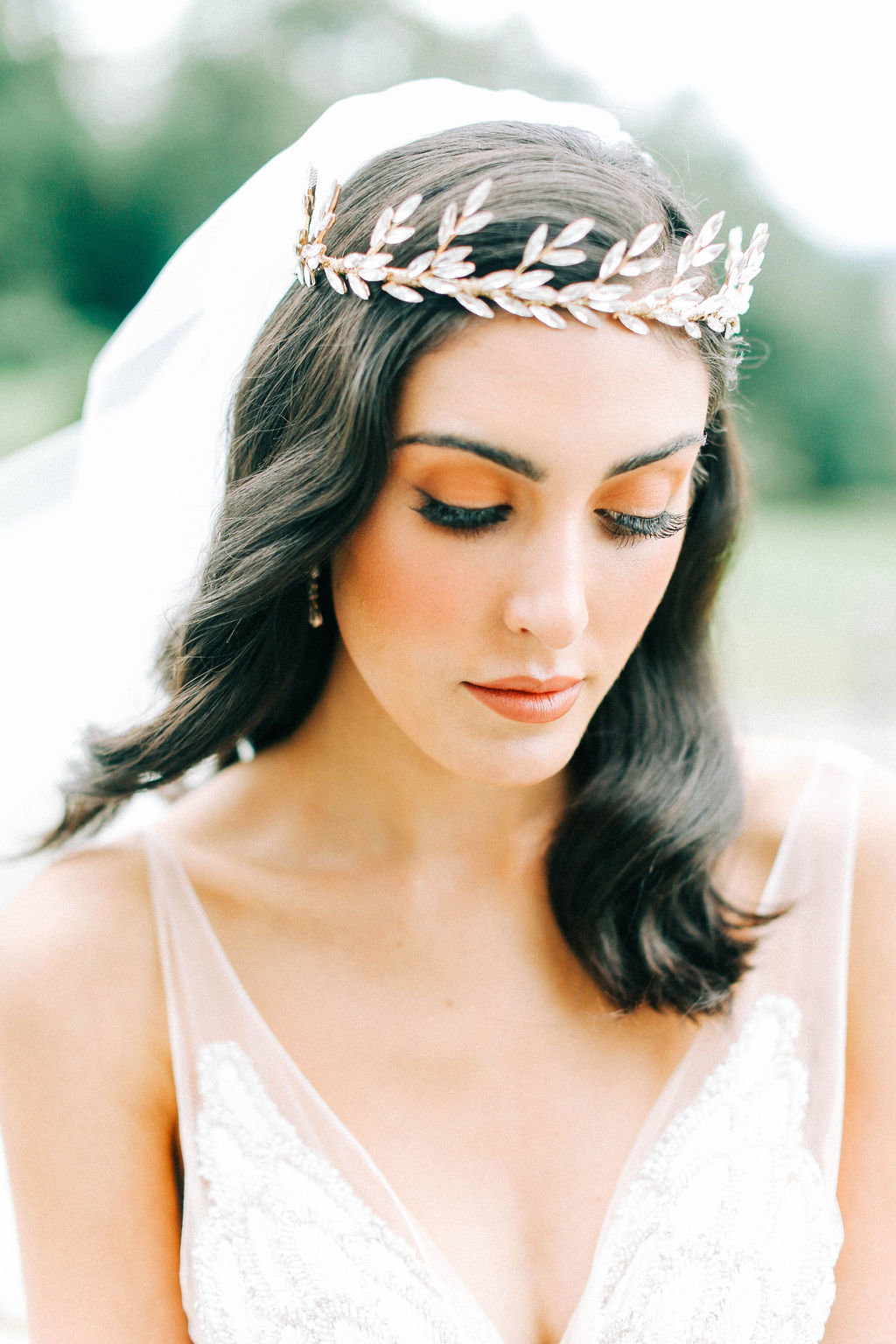 Flawless Bridal Makeup and Bridal Hairpiece