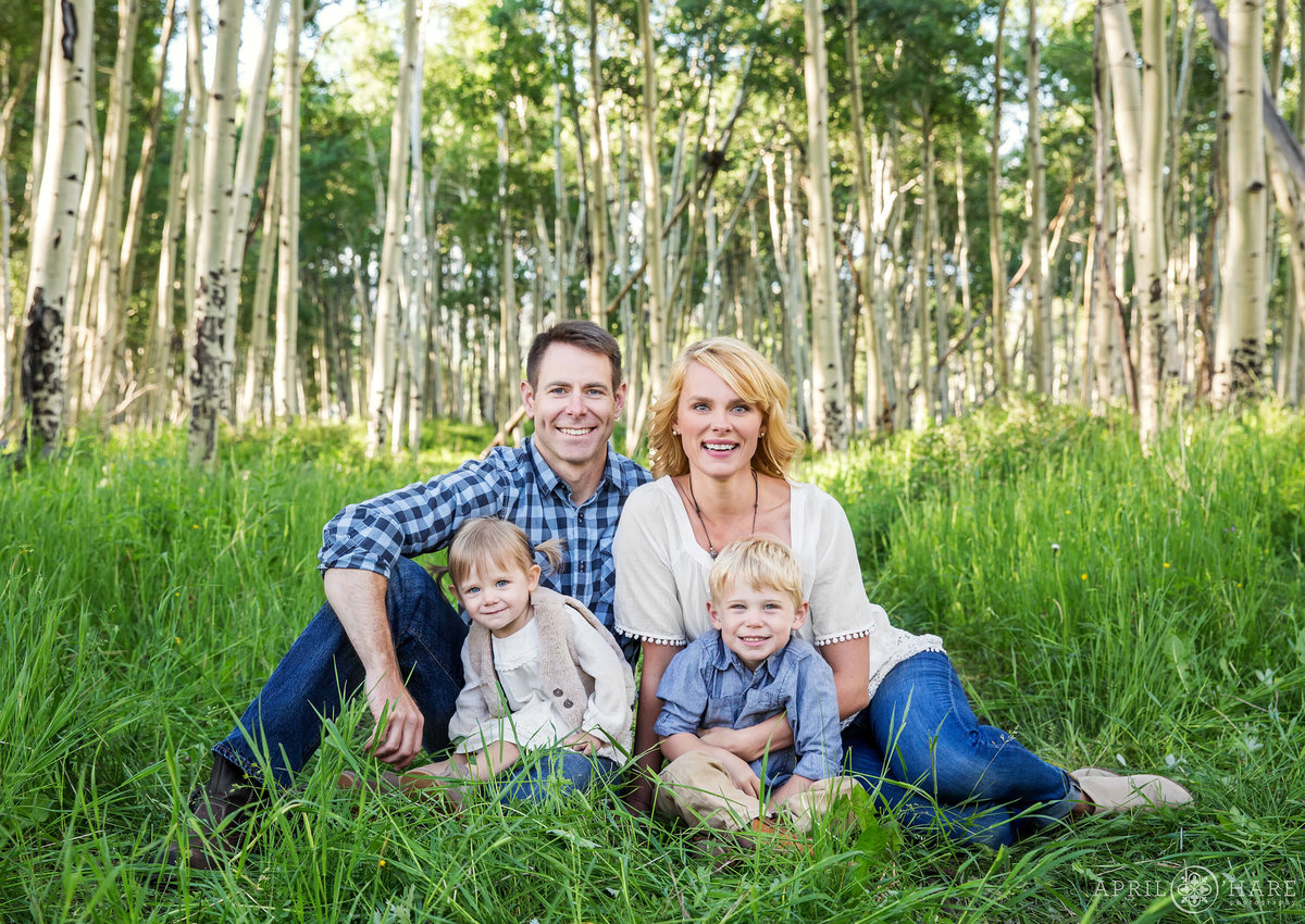 Steamboat Springs Colorado Family Photography in the Aspen Trees