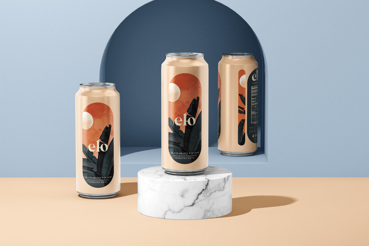 Can/Packaging Design Mockups for Elo Sparkling Water brand design