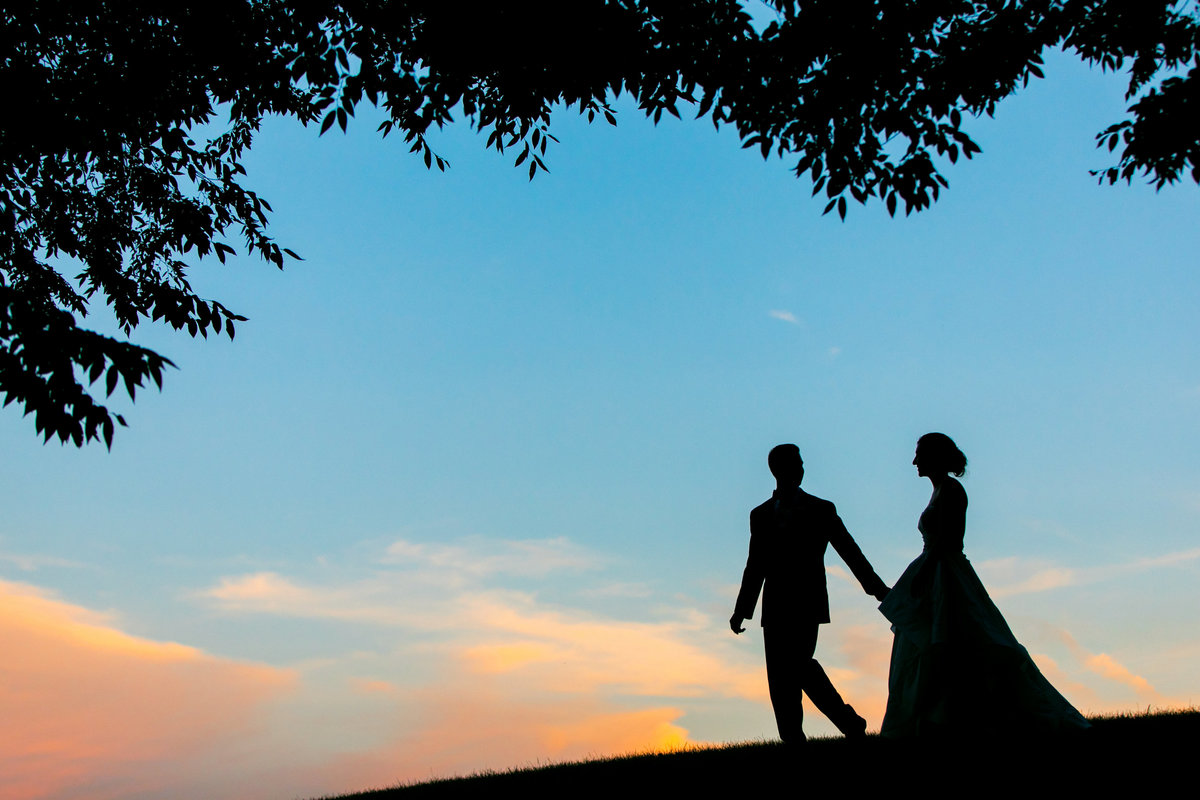 Sunset Silhouette Maryland Wedding Photos