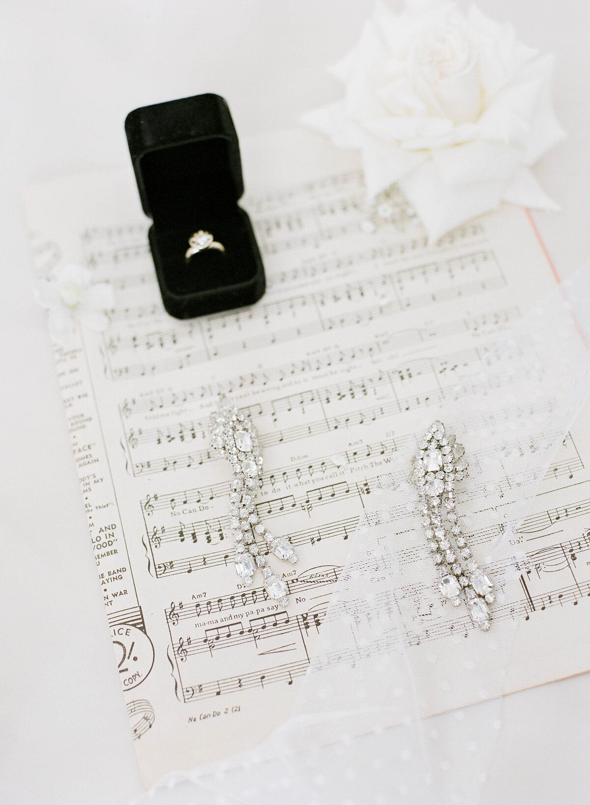 wedding ring and earings