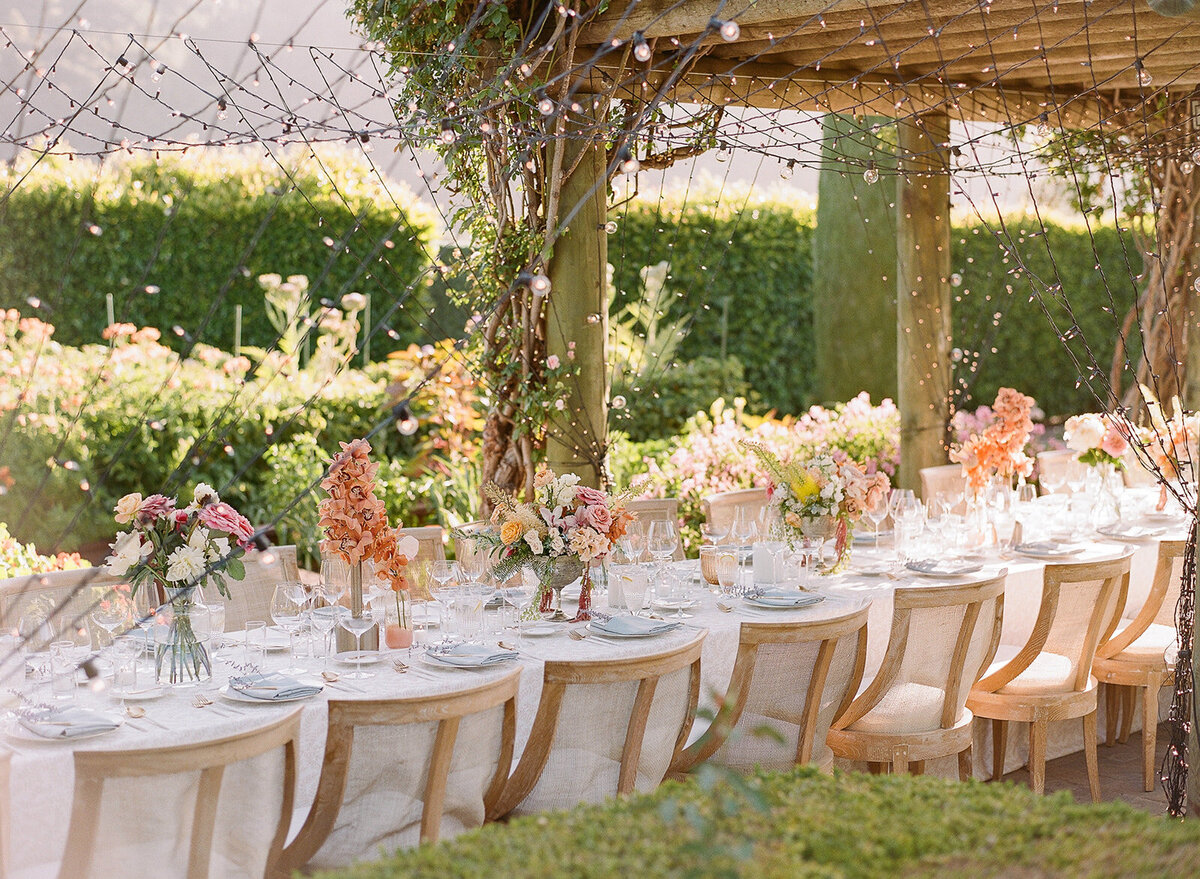 Bernardus Carmel Wedding garden dinner reception