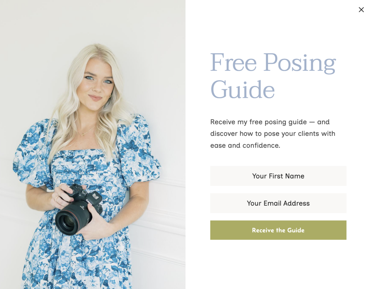 Branded Flodesk email templates for photographers and creatives, including newsletters and opt-in forms to enhance your email marketing strategy.
