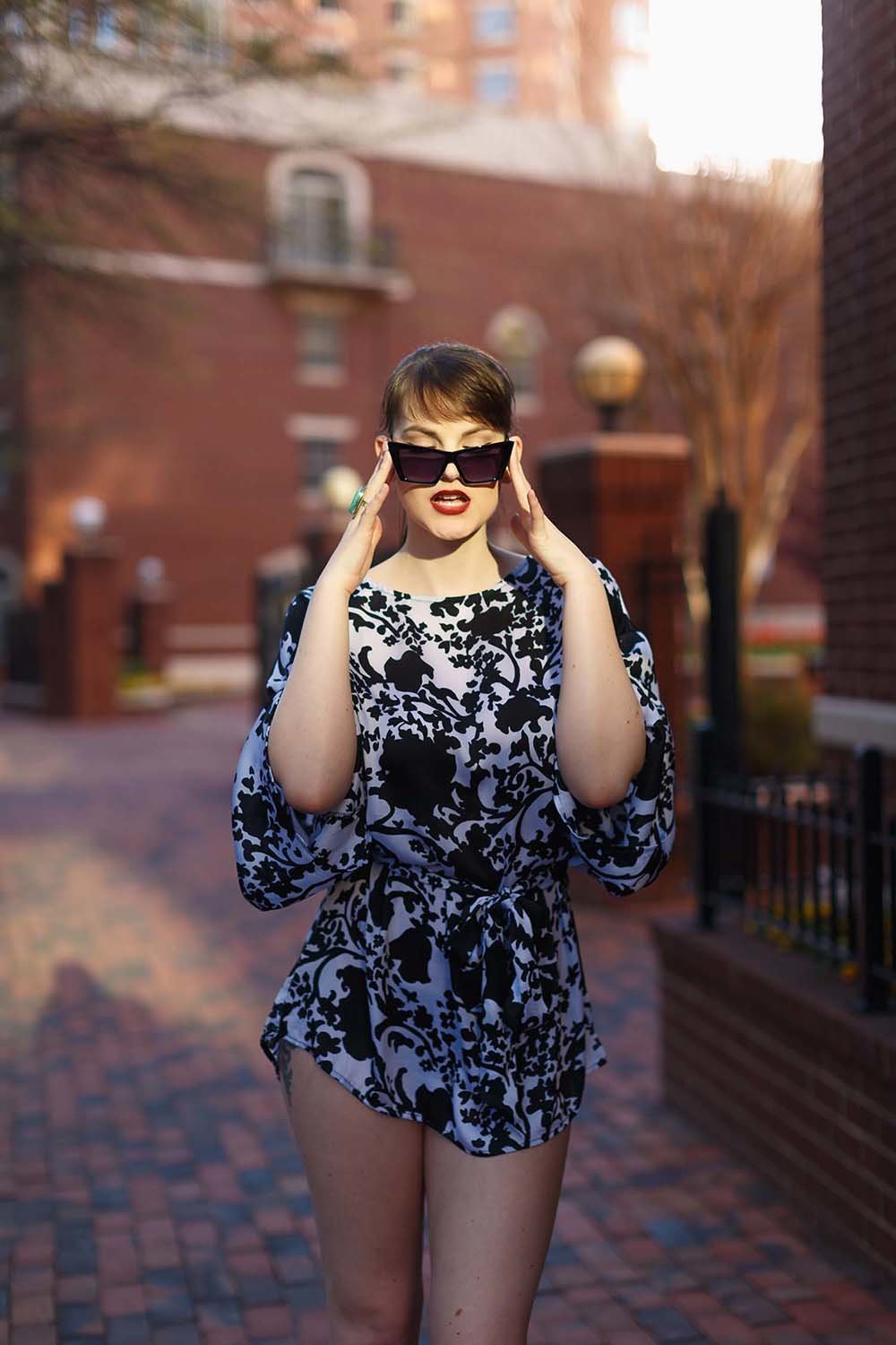 high-fashion-model-80ies-inspired-romper-statement-signature-pose-breaking-tradition-alexandria-virginia
