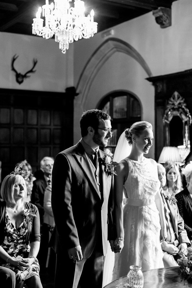 Bride and Groom at their Huntsham Court Wedding Ceremony