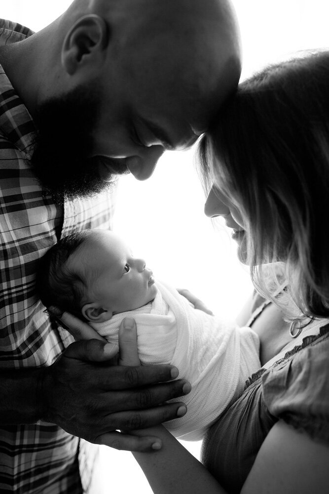 Newborn session of baby with parents