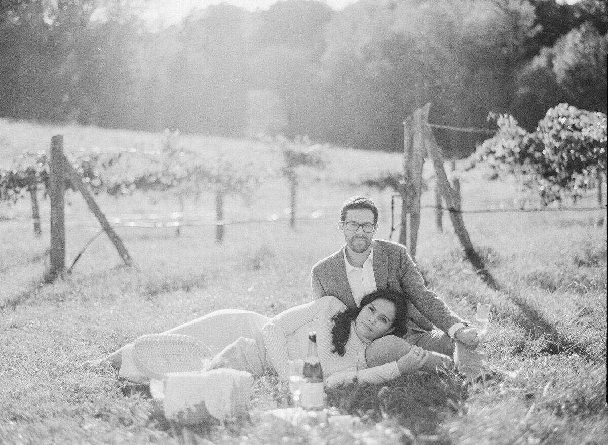 French Vineyard Engagement Photography at The Meadows in Raleigh, NC 18