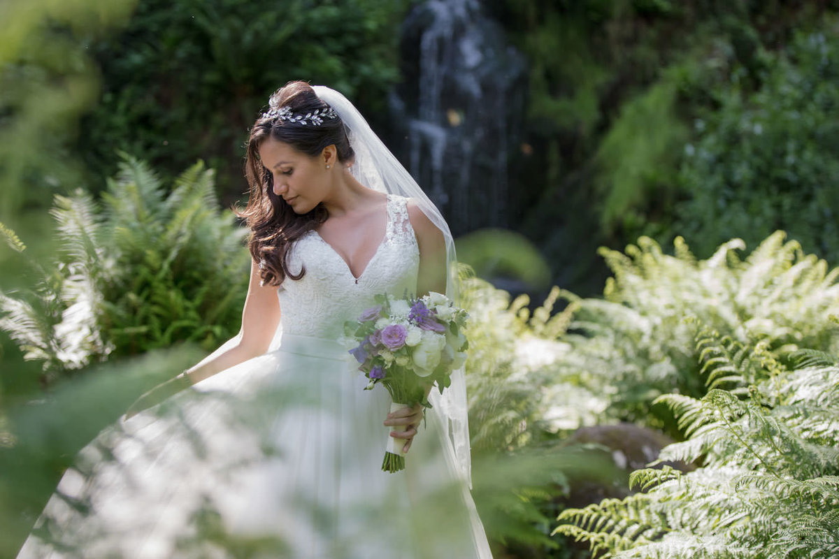 Bride in the stunning gardens at Hestercombe Gardens Somerset