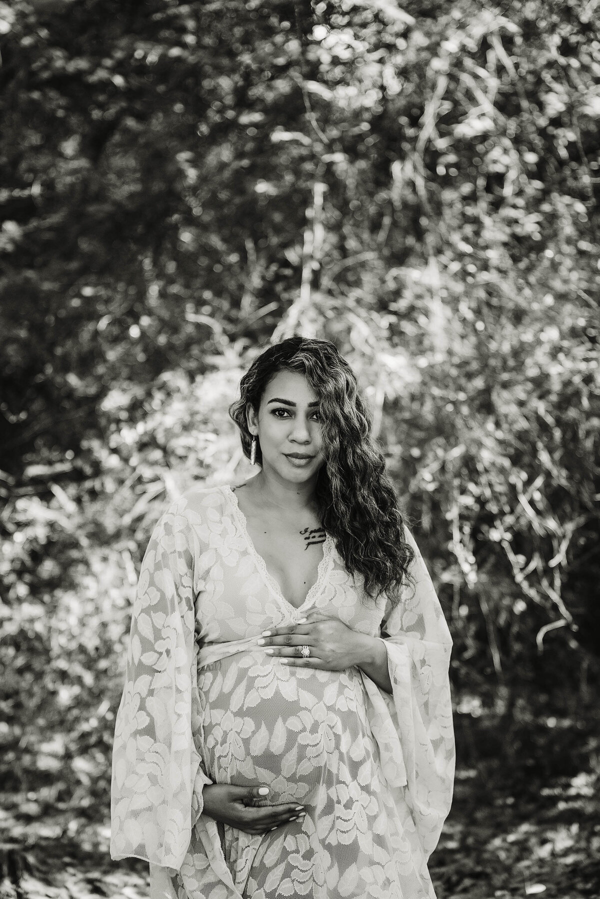 Black and White Maternity Portrait - Houston