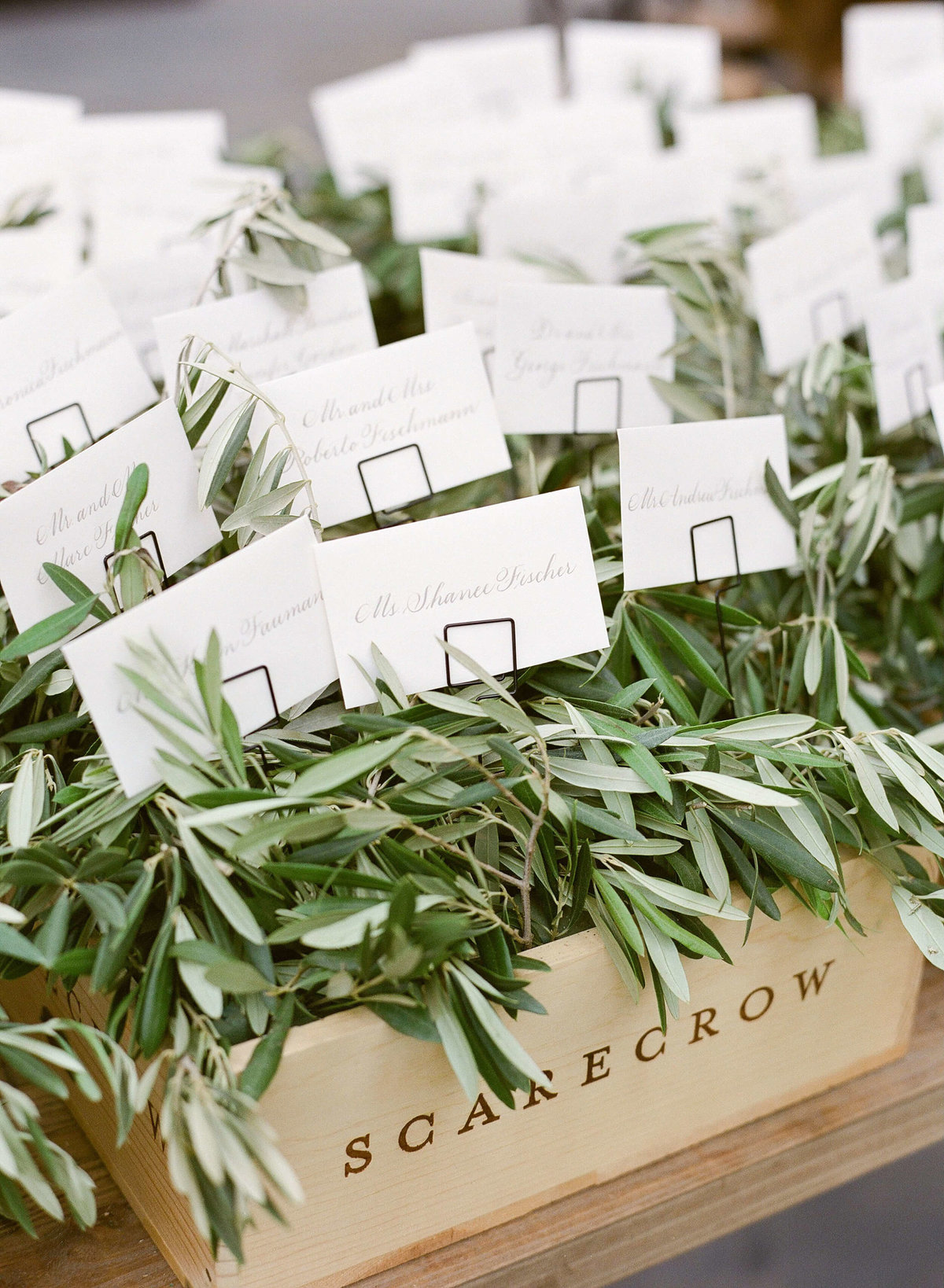 79-KTMerry-weddings-escort-cards-olive-leaves-Napa-Valley
