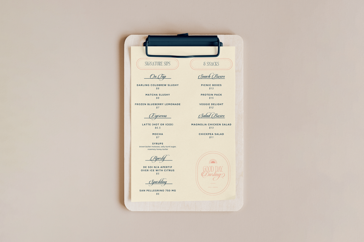 Menu Card Mockup