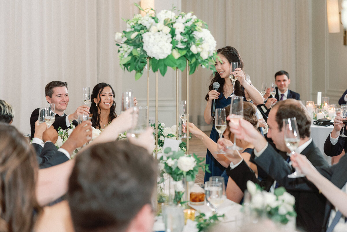 toasts to the bride at groom at The Kimpton Cottonwood Hotel