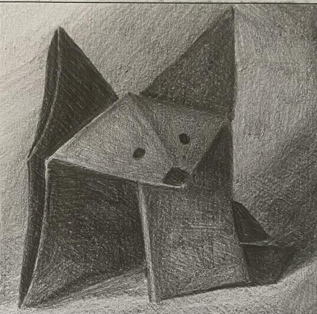 Origami pencil shading