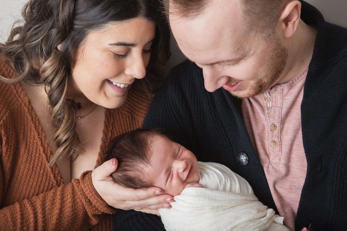 Studio family and newborn pose