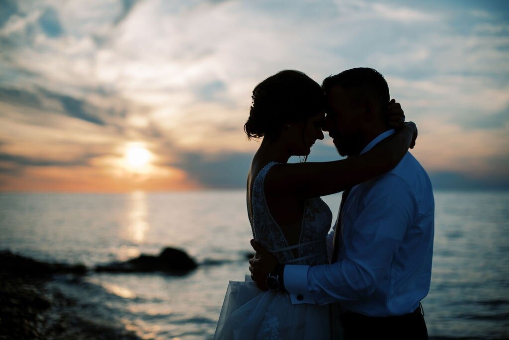 Bay Harbor Beach Wedding with The Day's Design Florist Lake Michigan Sunset-min