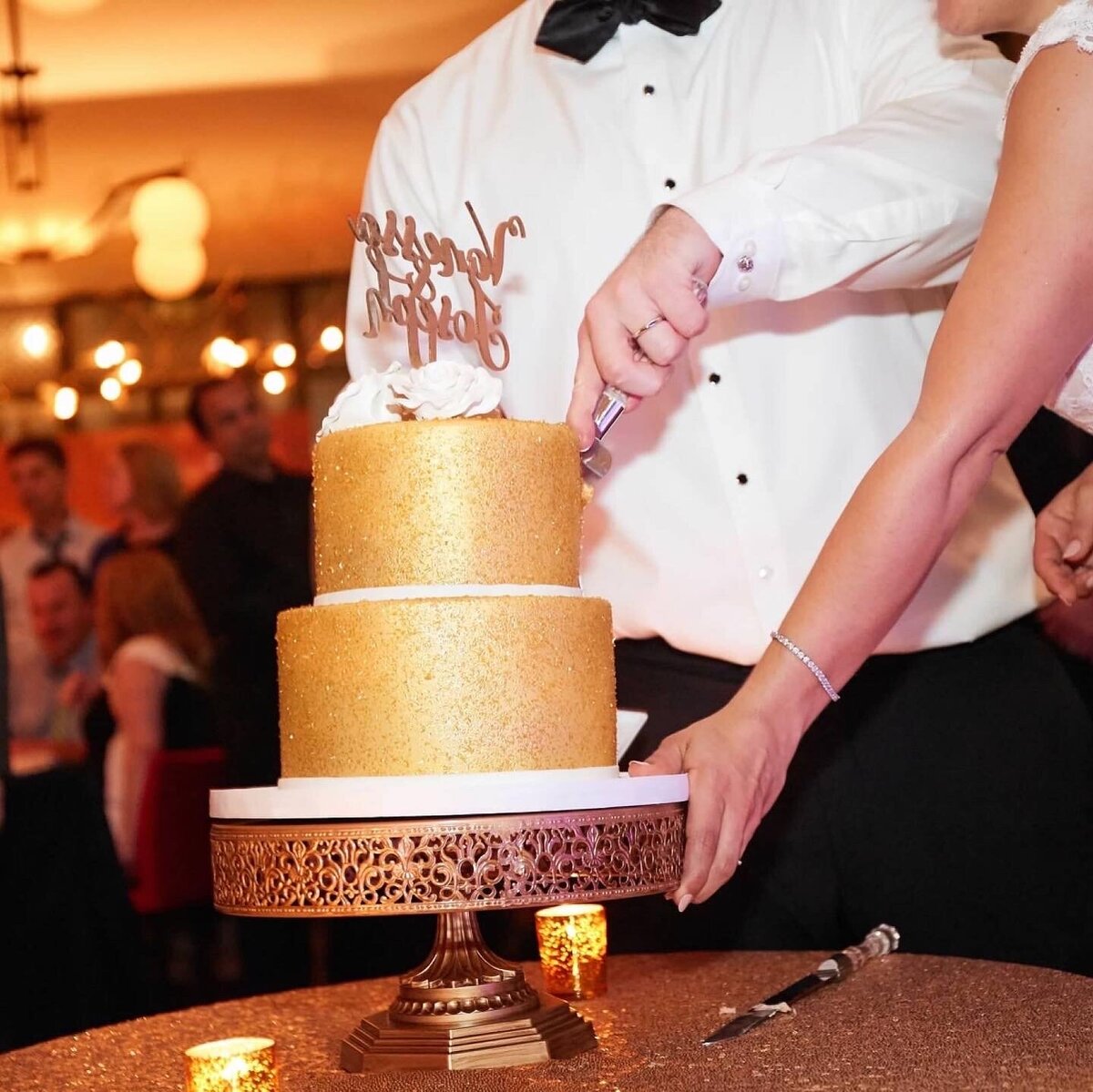 Ness McGovern Events Wedding Gold Cake