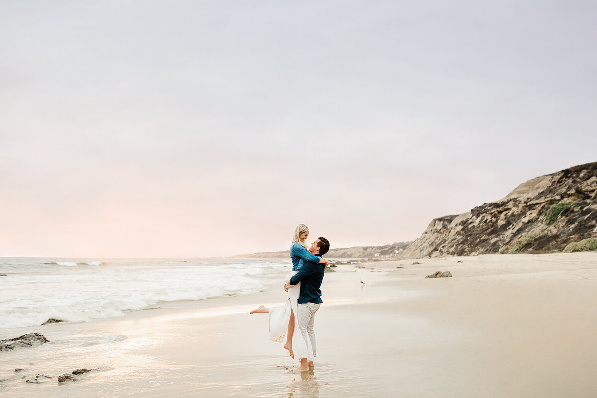 Engagement photos at Crystal Cove