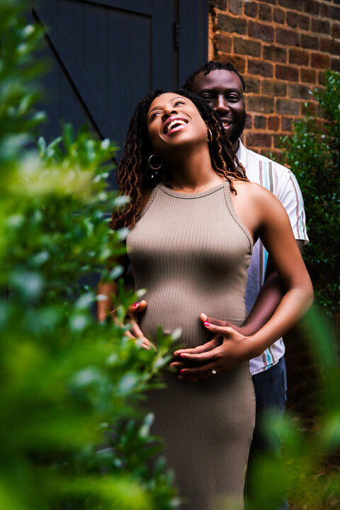 expecting parents at a maternity photoshoot in Roswell Georgia 