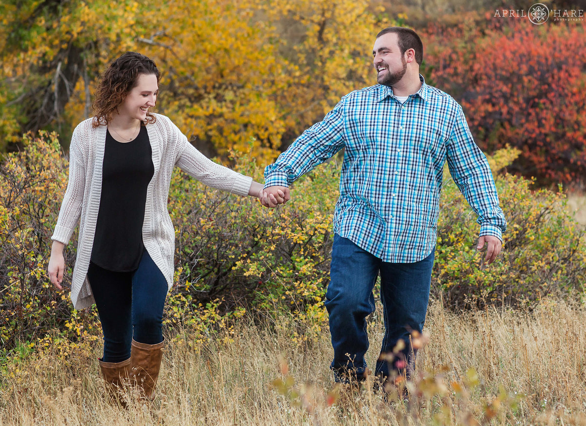 South Mesa Trail Fall Engagement Photography in Boulder Colorado