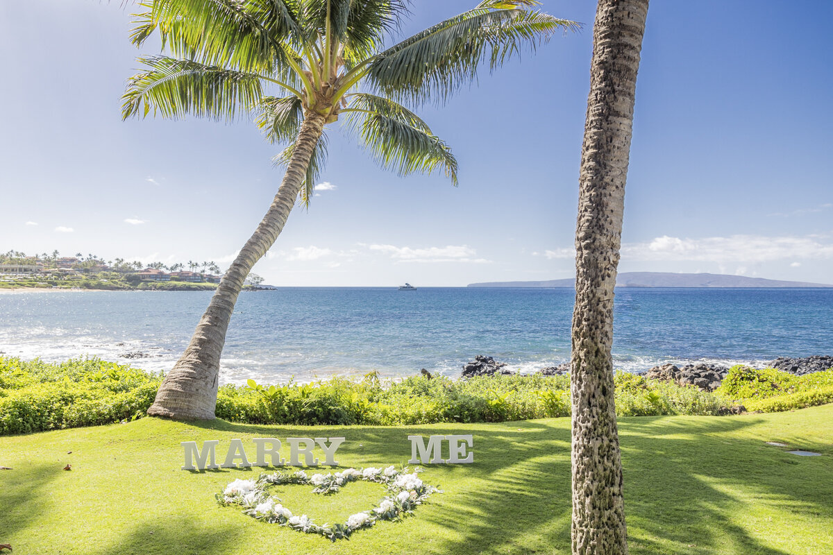 "Marry Me" Letters at Dream Proposal location