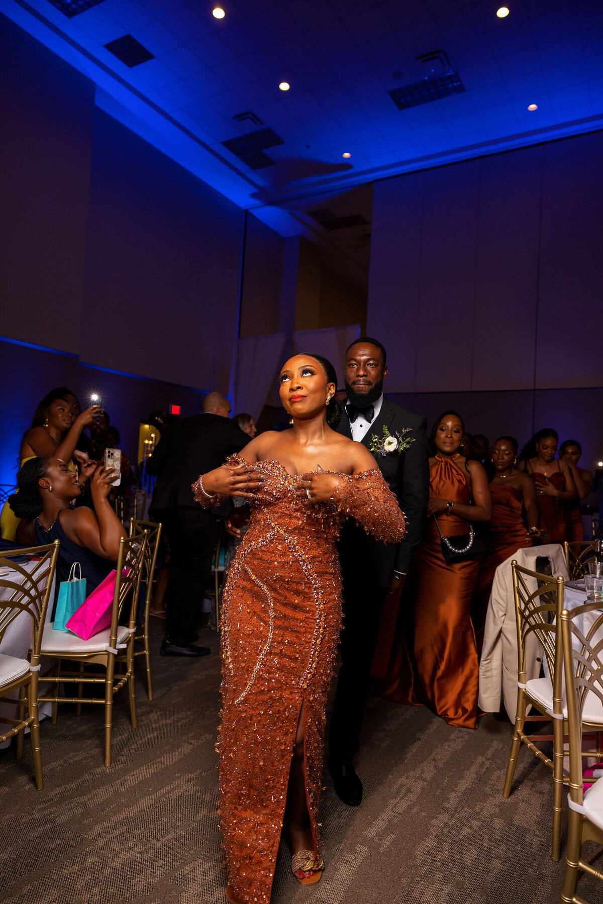 Tomi and Tolu Oruka Events Ziggy on the Lens photographer Wedding event planners Toronto planner African Nigerian Eyitayo Dada Dara Ayoola ottawa convention and event centre pocket flowers Navy blue groom suit ball gown black bride classy  192