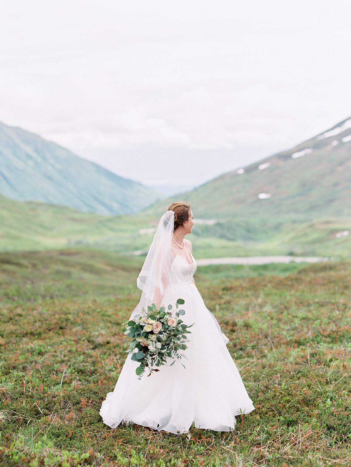 Hatcher Pass elopement bride film photographer