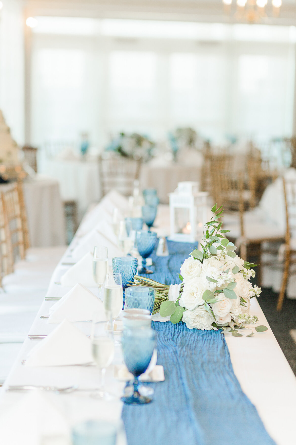 Detail image of the table settings at the Madision Beach Hotel. Captured by best New England wedding photographer Lia Rose Weddings.