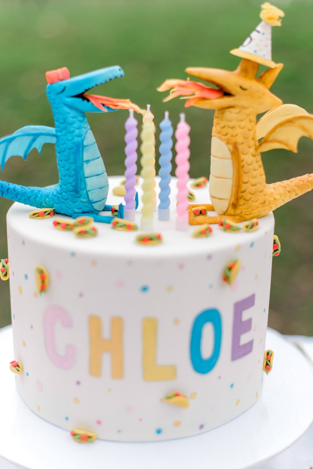 Dragon themed birthday cake