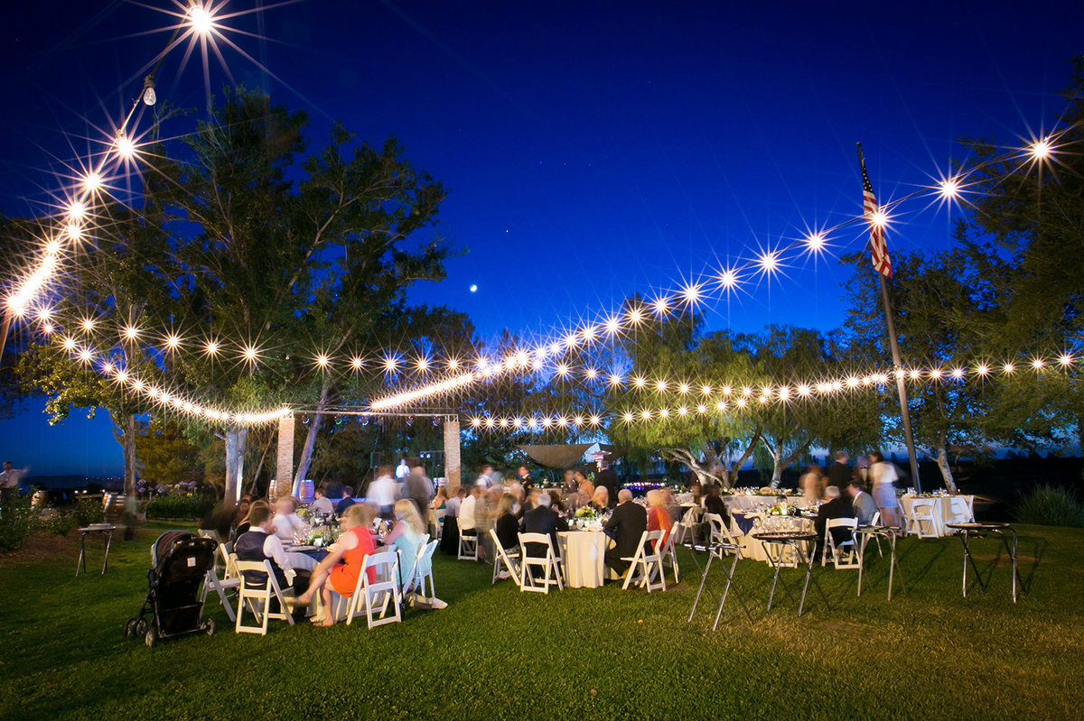 wedding photos outdoor venue amazing lights at reception