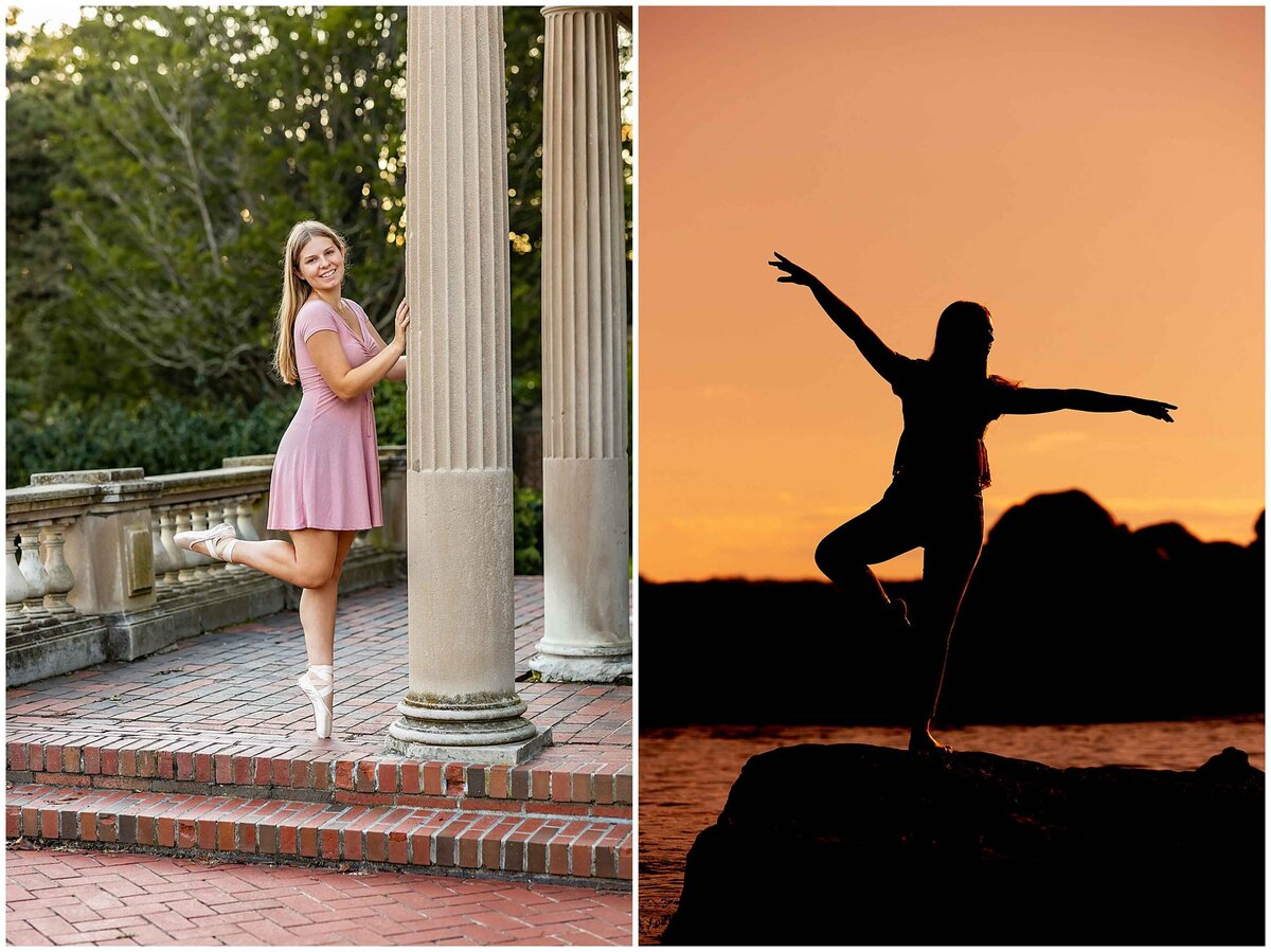 high school senior portraits in pointe shoes