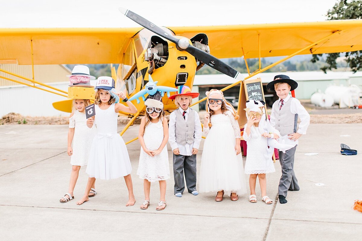 A Pilot's Wedding in an Airplane Hangar Portland OR-1036