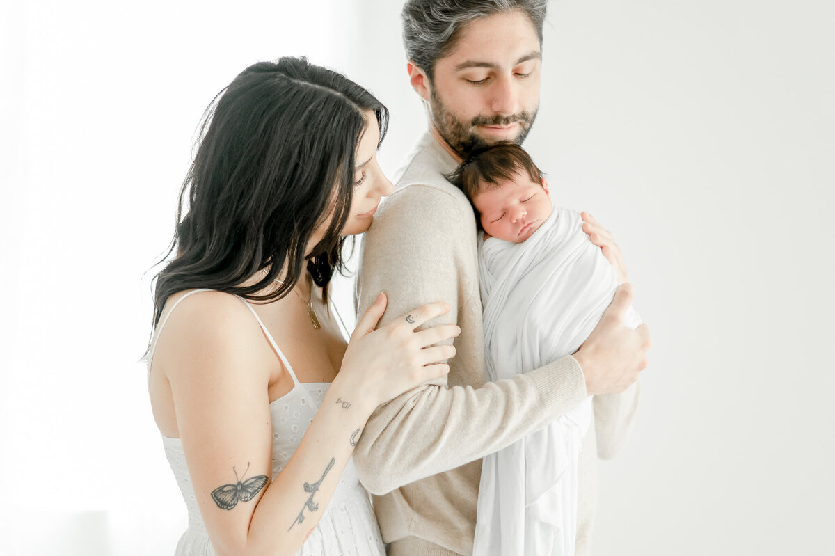 Newborn family photo In Kristie Lloyd’s Nashville newborn photographer studio