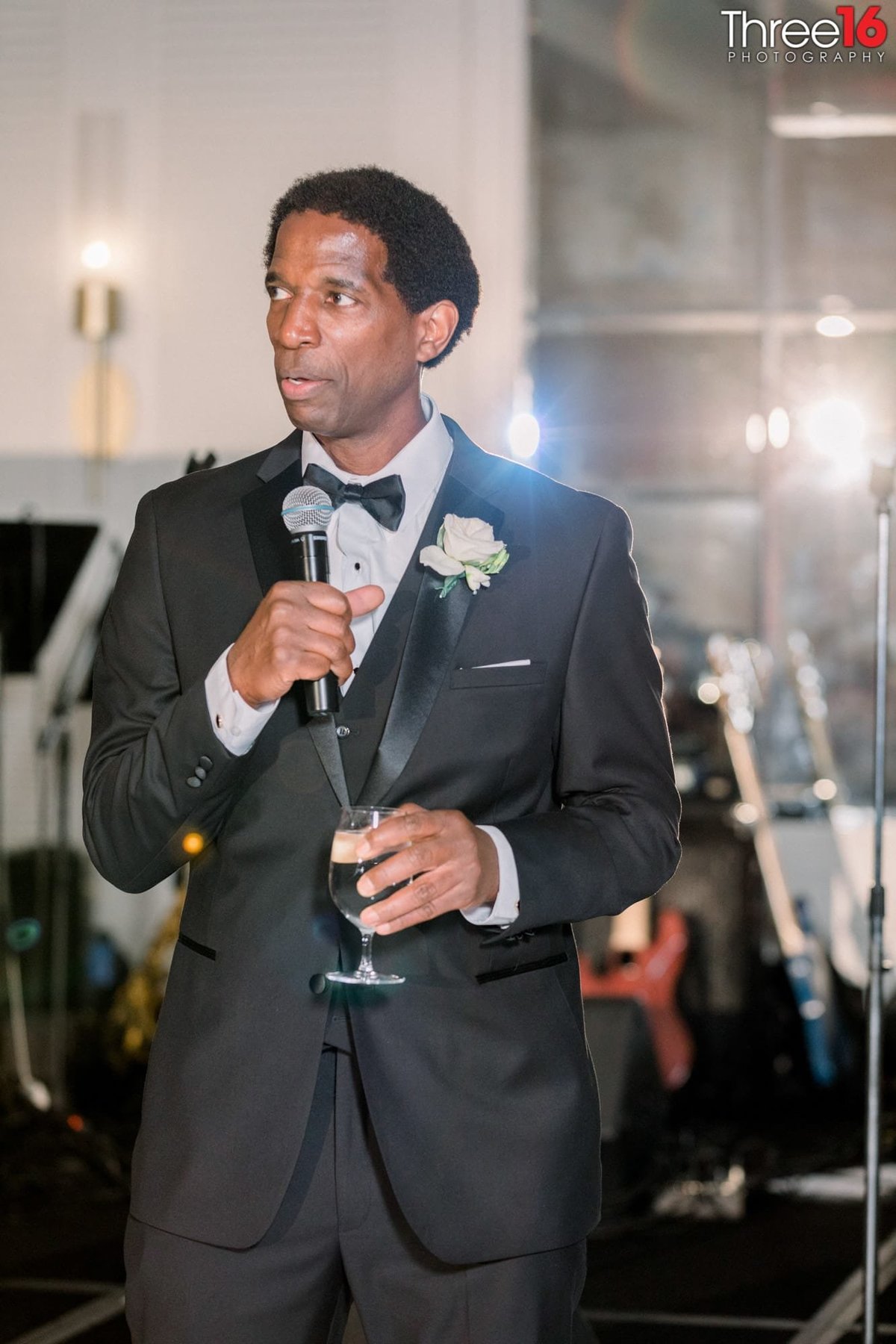 Best Man AC Green gives toast to the newly married couple