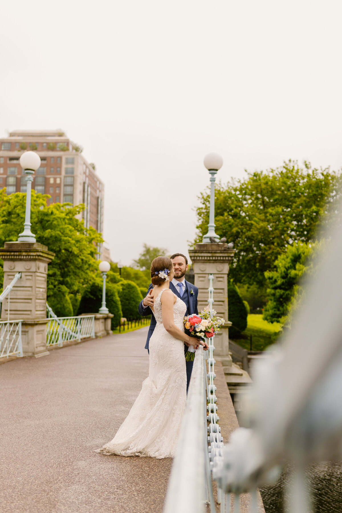 boston commons bridge wedding portraits