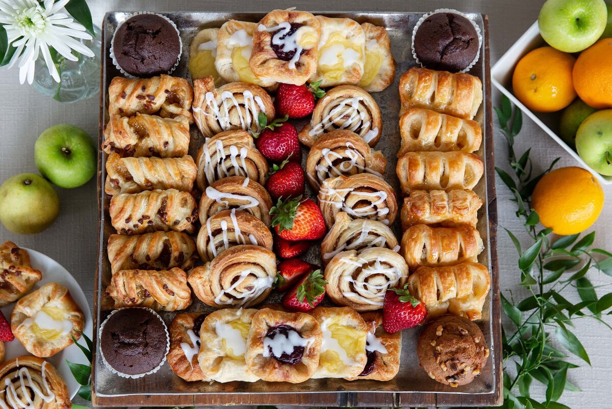 food photographer Wake Forest, NC. Capture of breakfast Pastries by Rocky Top Catering.