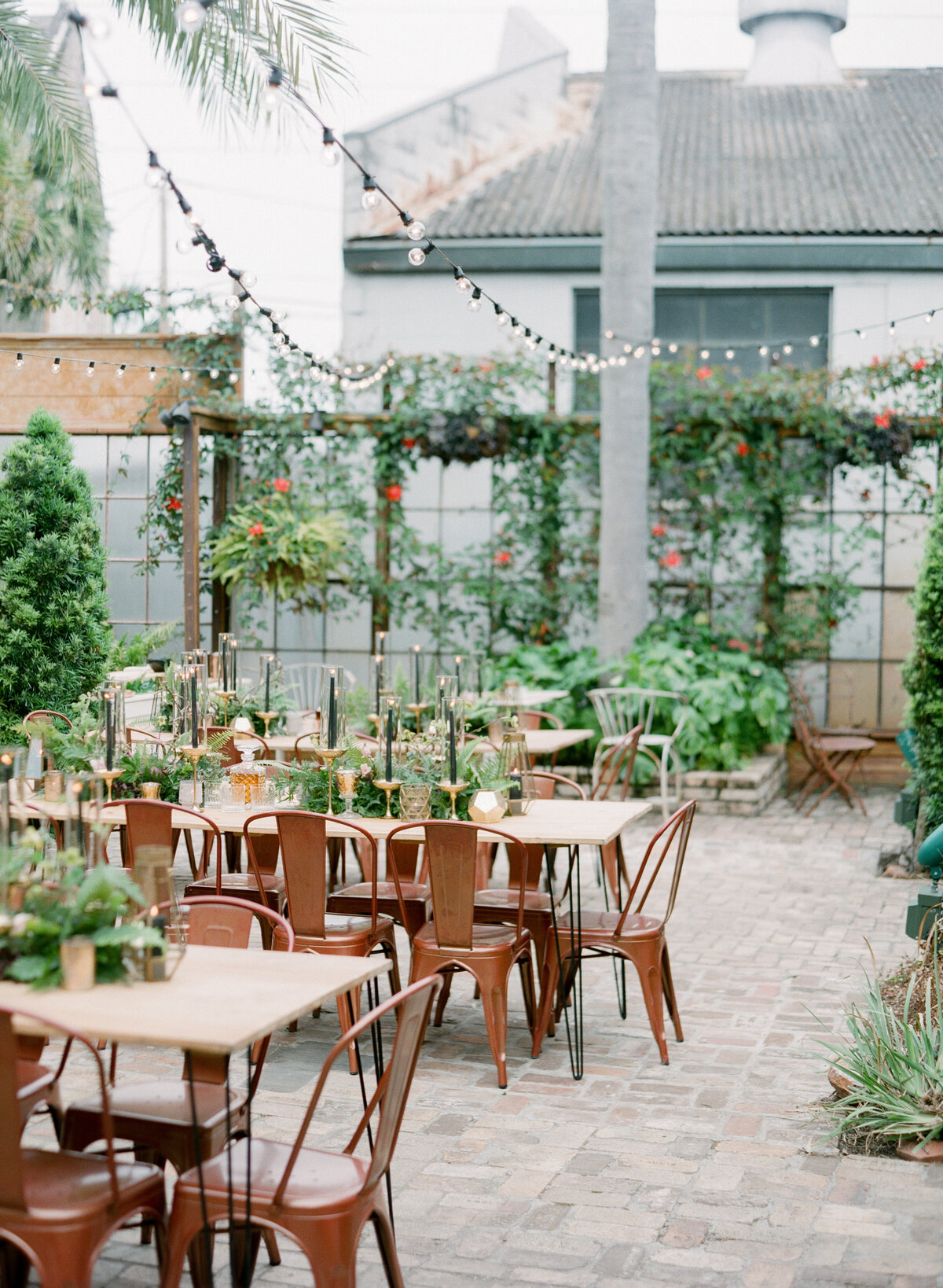 Copper chairs new orleans wedding