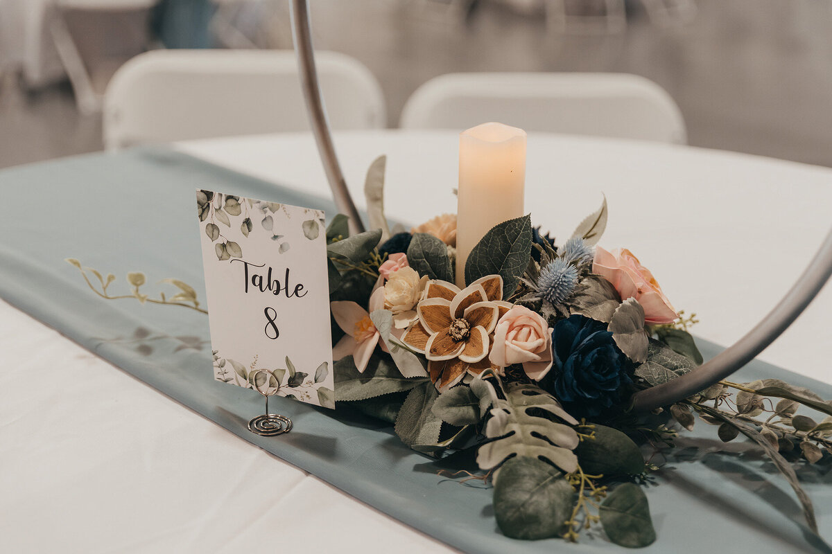 wedding tablescape with flowers