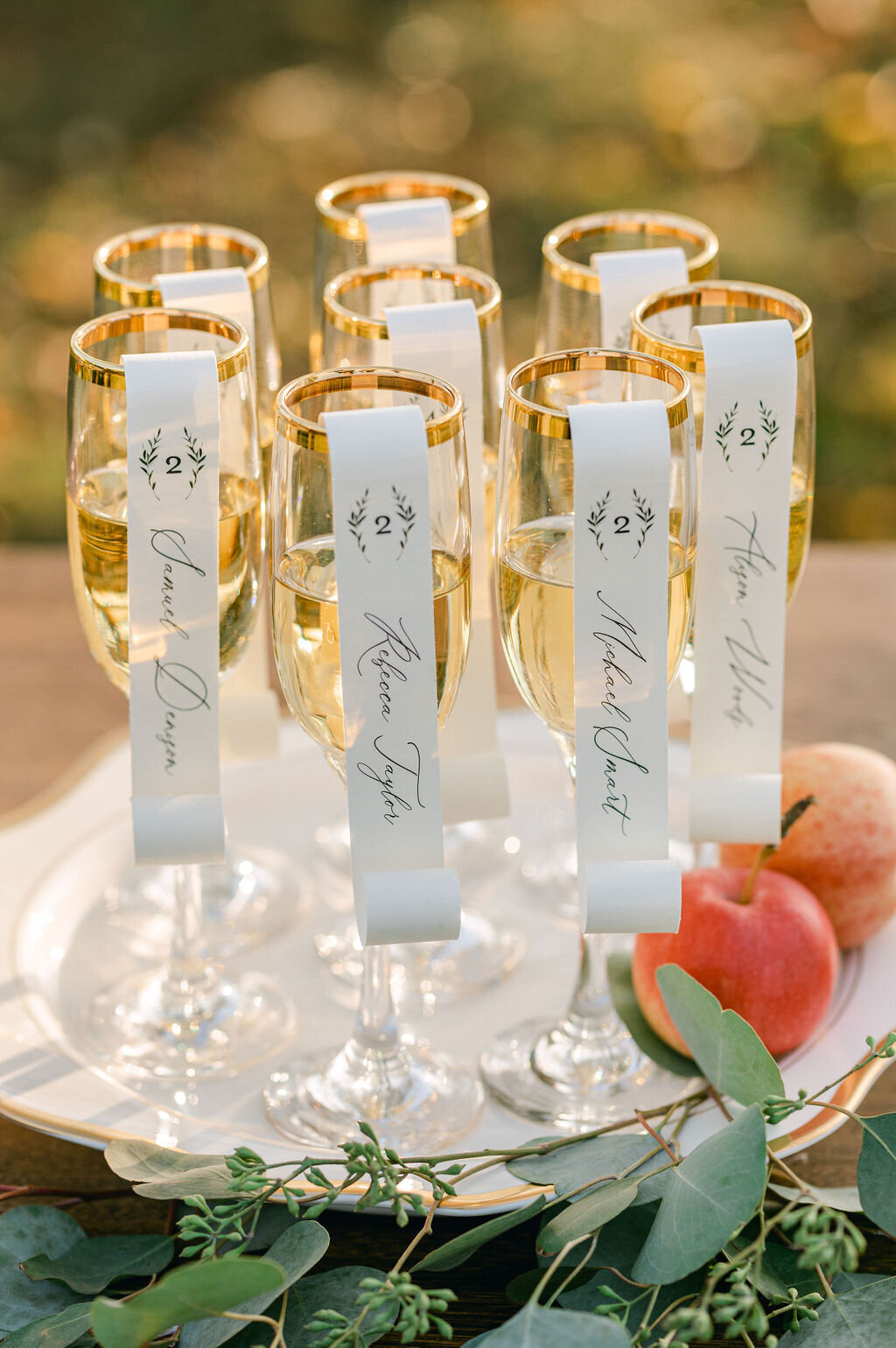 wedding-placecard-in-champagne-glasses