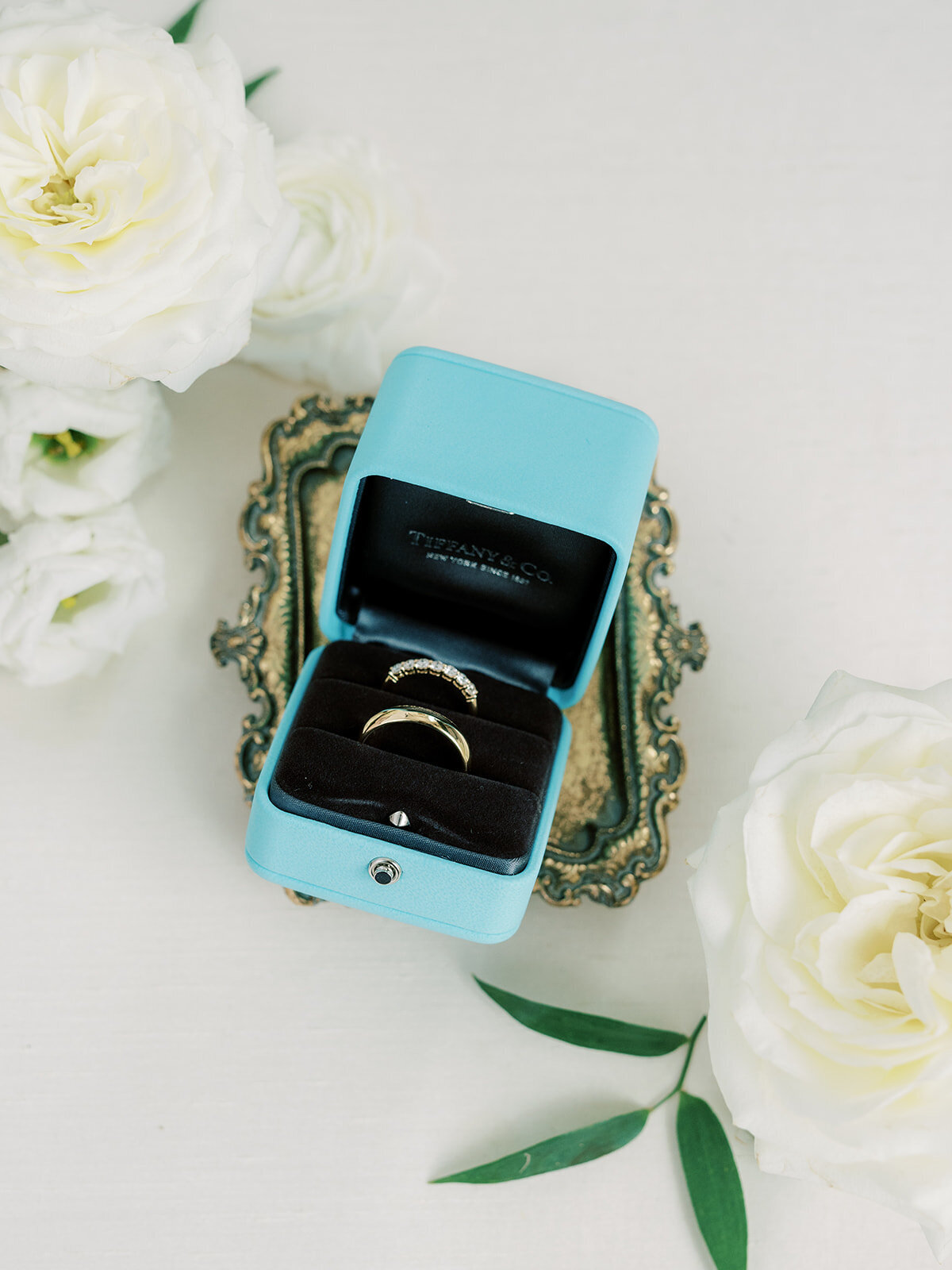 Tiffany ring box wedding detail shot