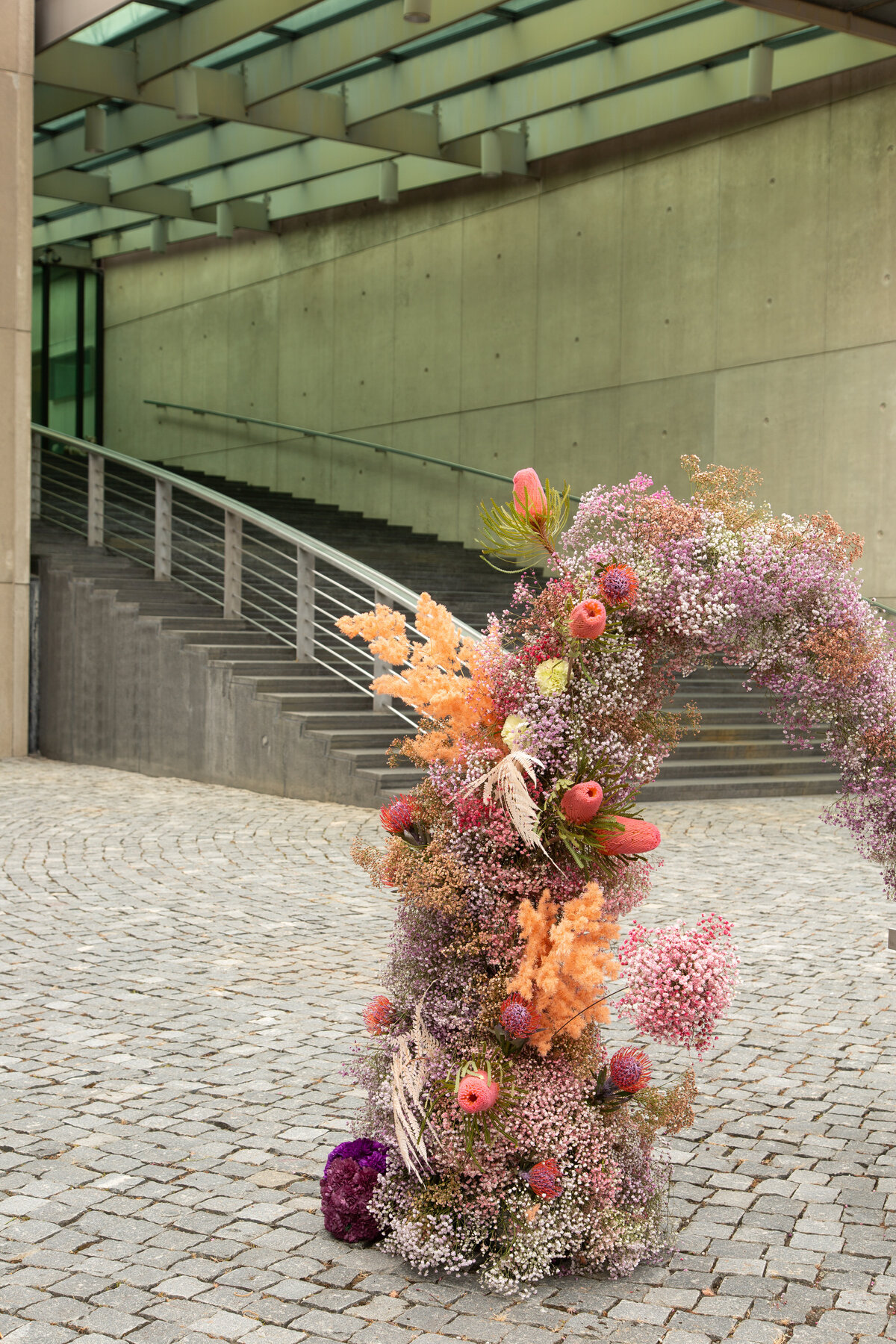 Floral arch at Connecticut wedding