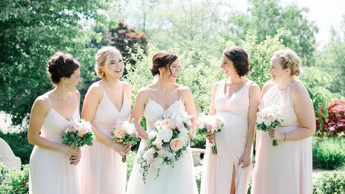 blush bridesmaids dress