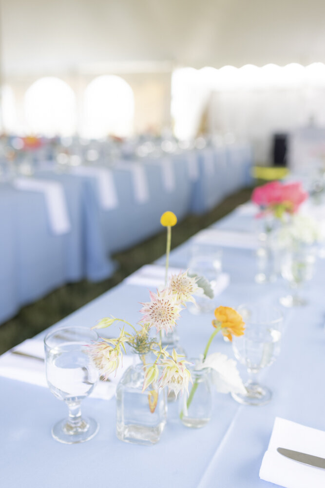 tablescape details for wedding day at branford house